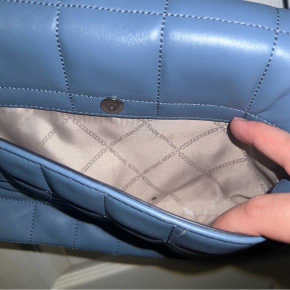 Michael Kors Ladies SoHo Large Quilted Leather Shoulder Bag - Pale Blue - Picture 4 of 9